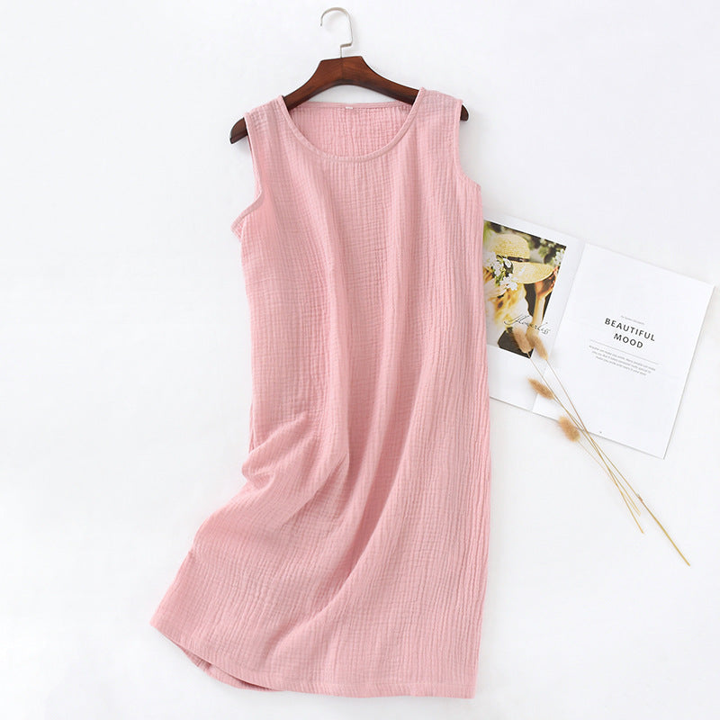 Pure cotton jersey sleeveless blouse dress