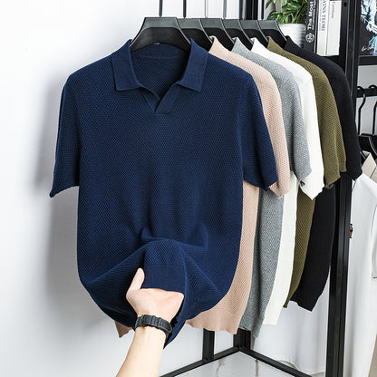 Pure Cotton Knitted Polo Shirt