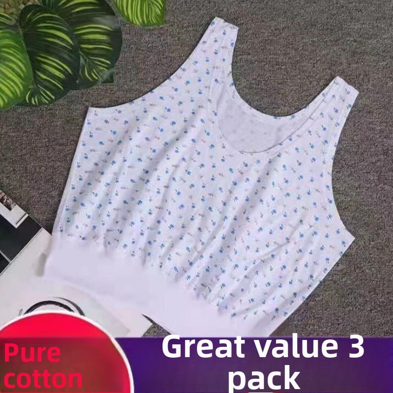 Pure Cotton Loose Vest for Elderly - Multi-Pack Options