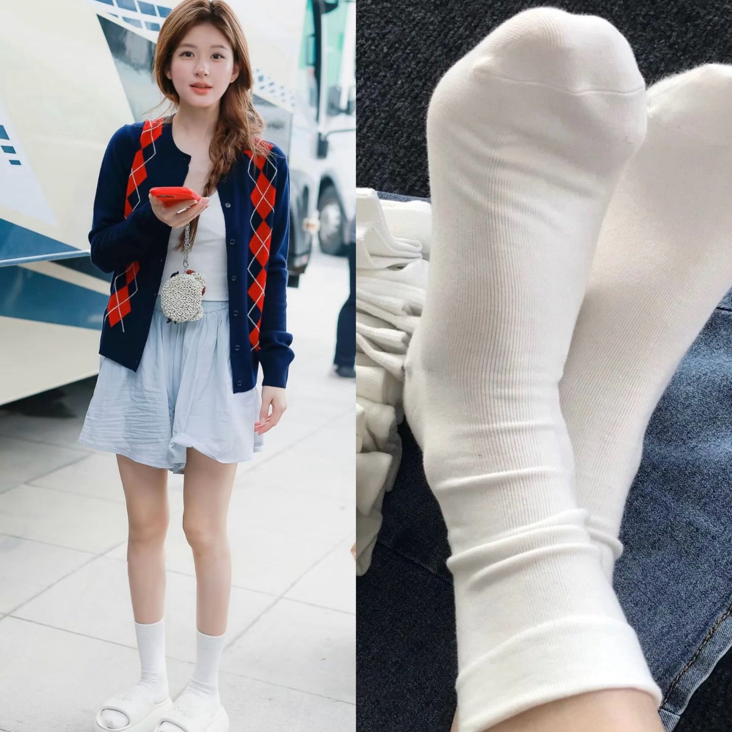Pure Cotton Mid-Calf Boneless Socks