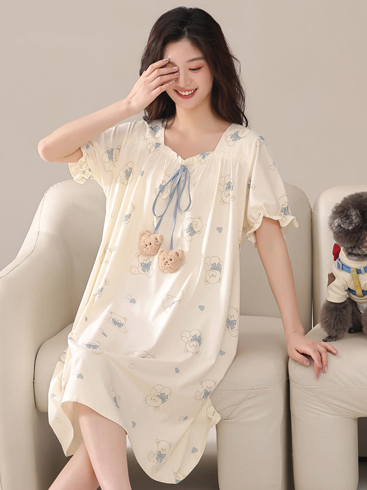 Pure cotton nightgown for women