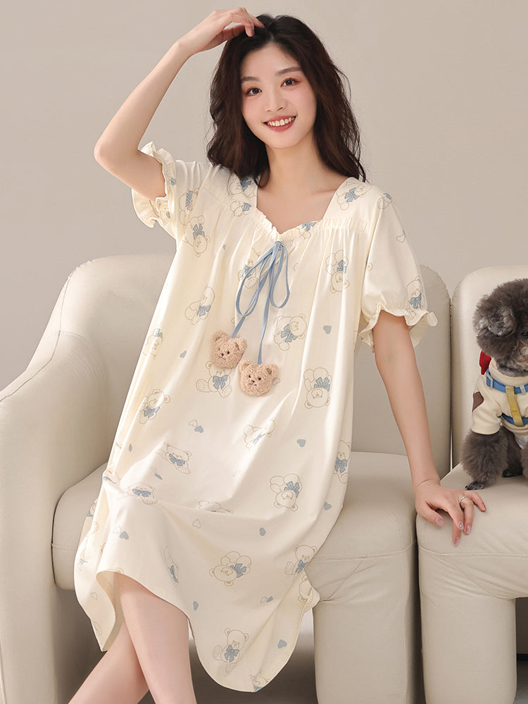Pure cotton nightgown for women