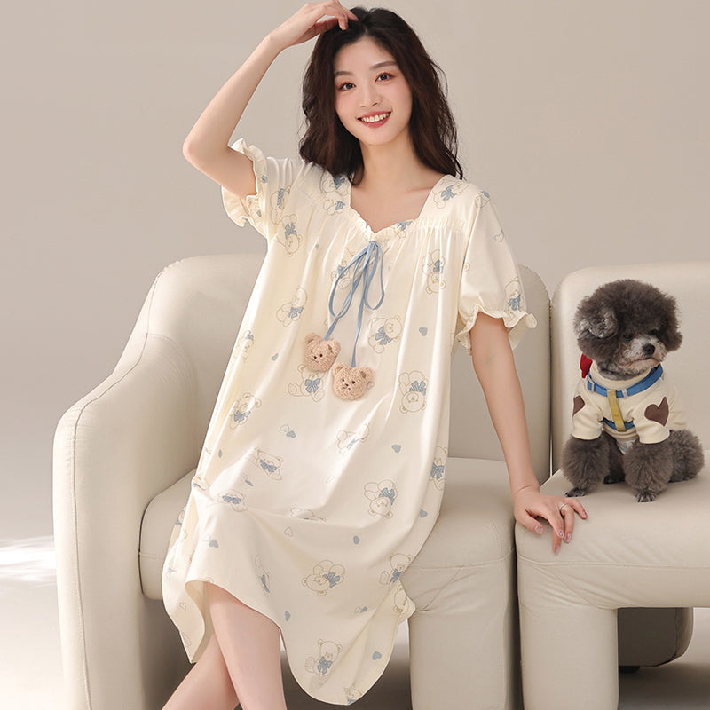Pure cotton nightgown for women