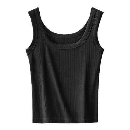 Pure Cotton Ribbed Womens Tank Top Casual Camisole