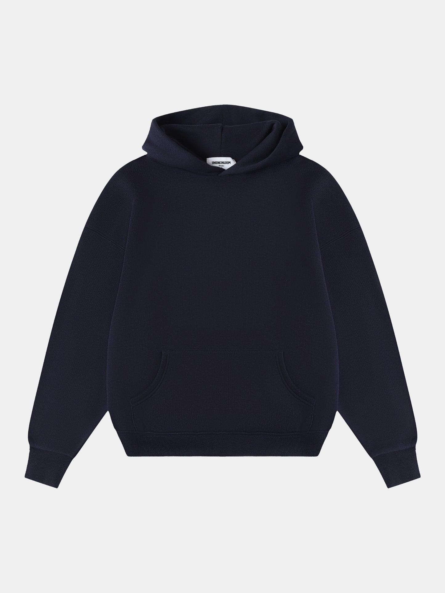 Pure cotton ripple-fleece short-sleeved wide-fit hoodie
