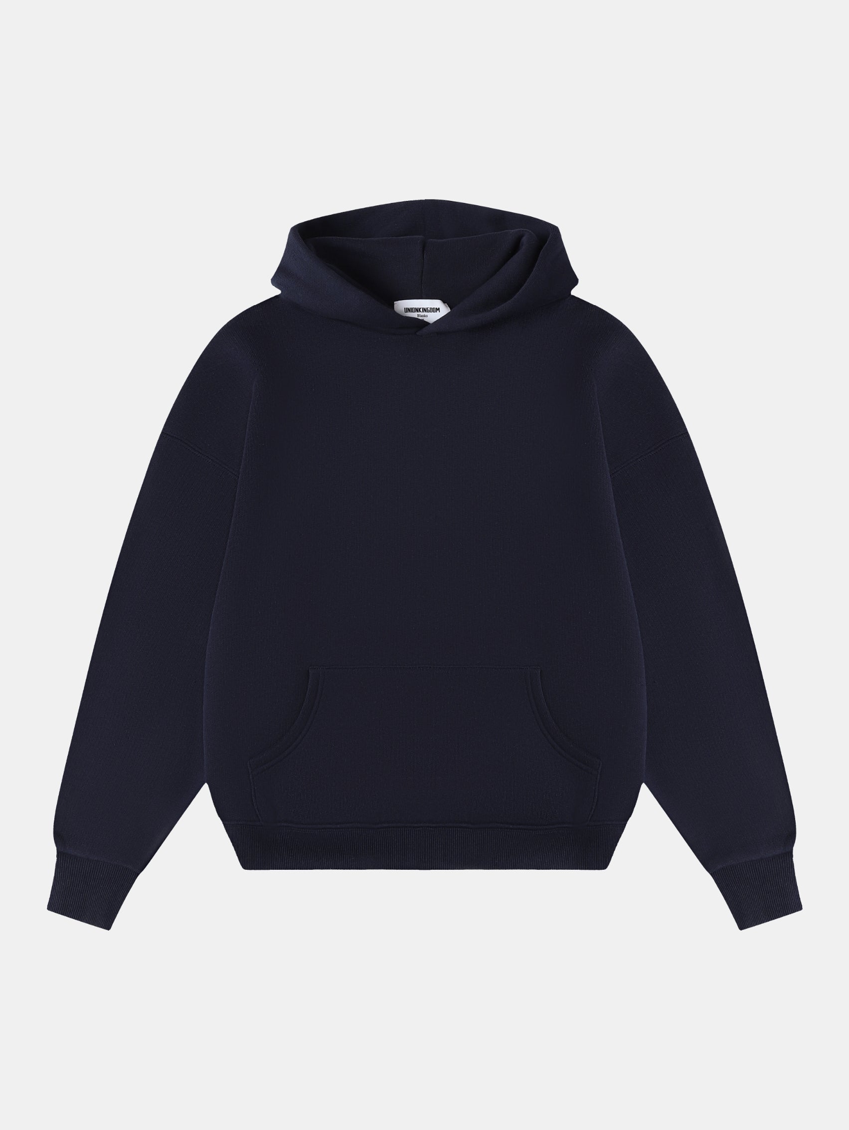 Pure cotton ripple-fleece short-sleeved wide-fit hoodie
