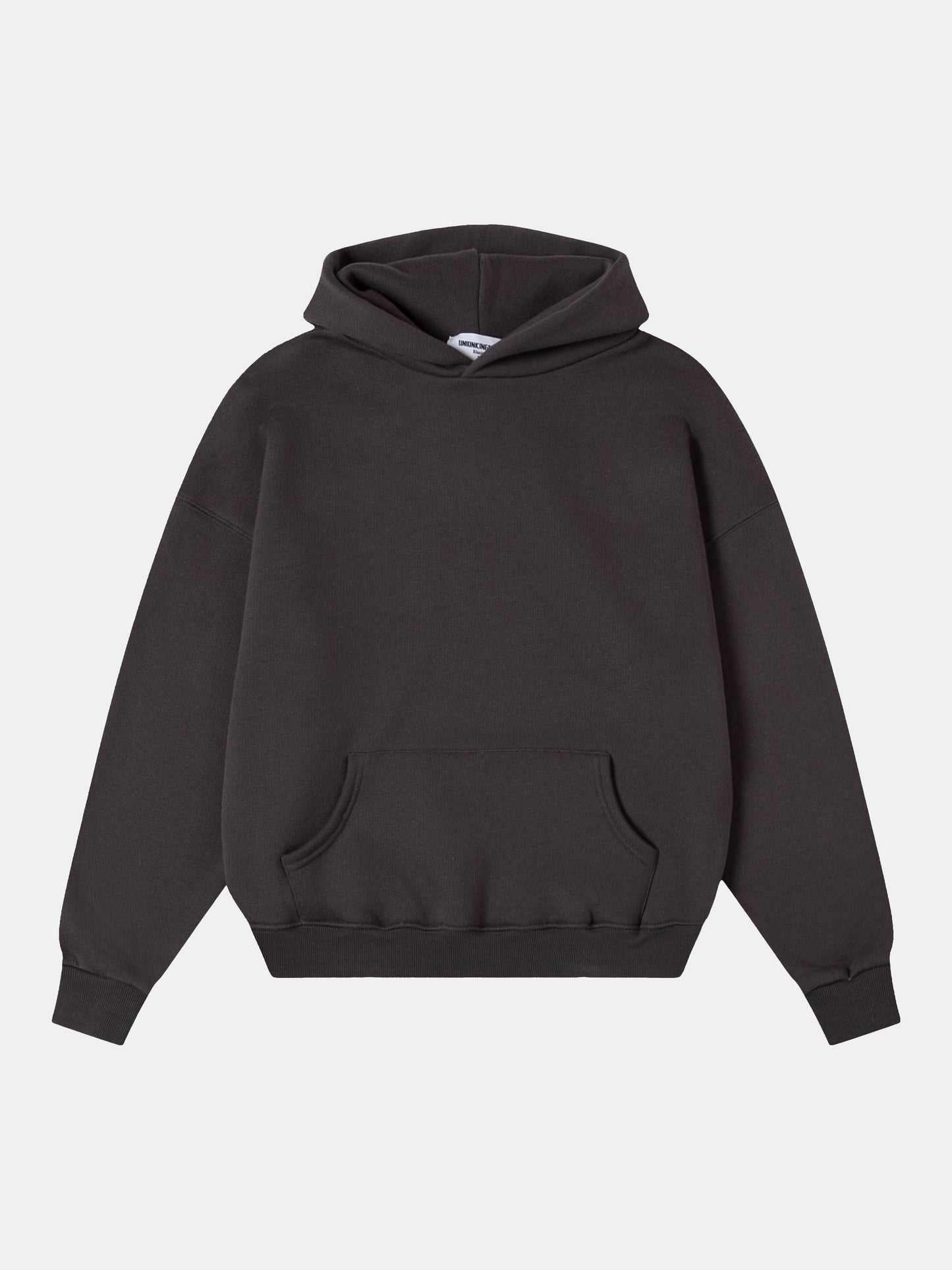 Pure cotton ripple-fleece short-sleeved wide-fit hoodie