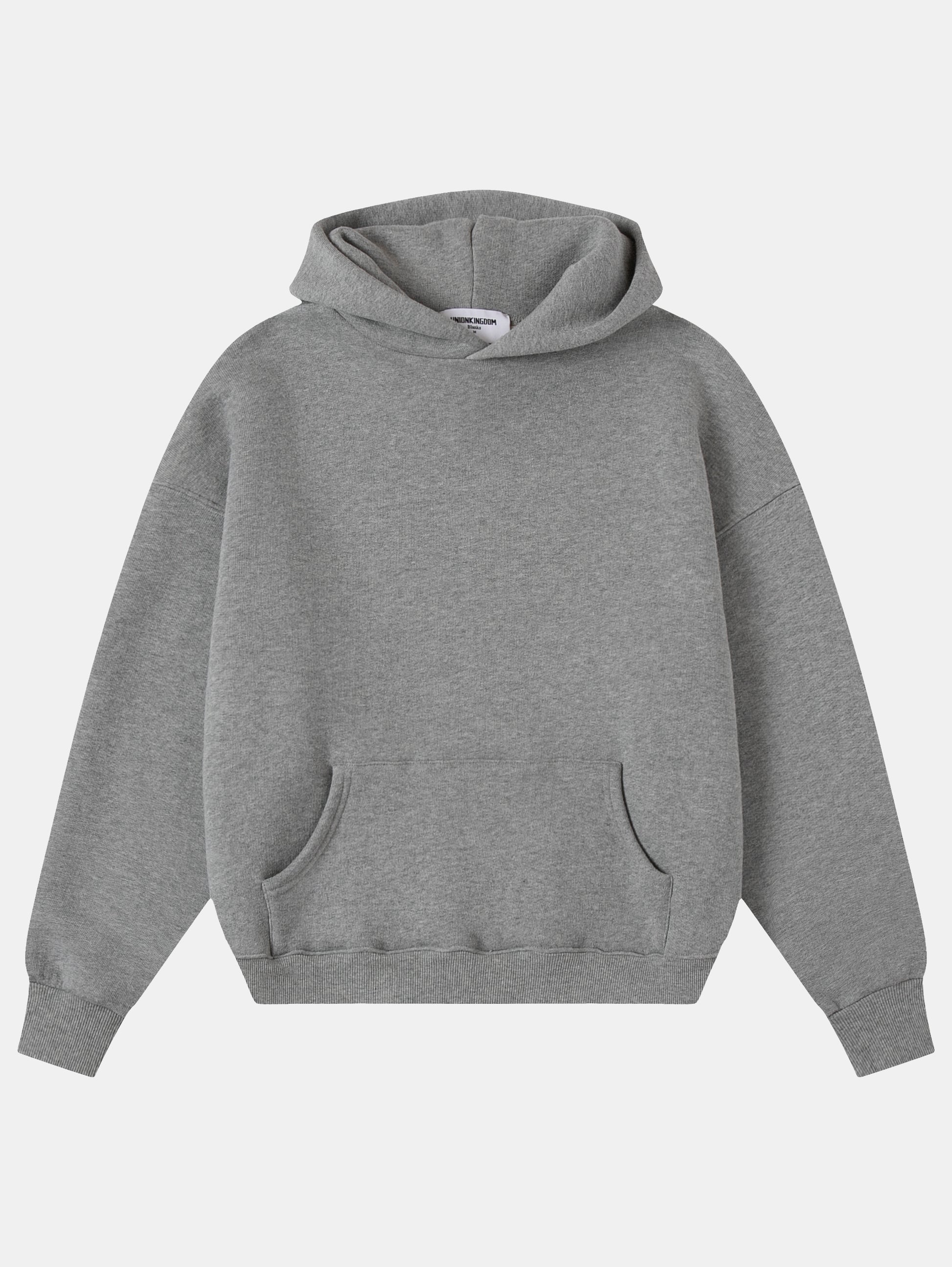 Pure cotton ripple-fleece short-sleeved wide-fit hoodie