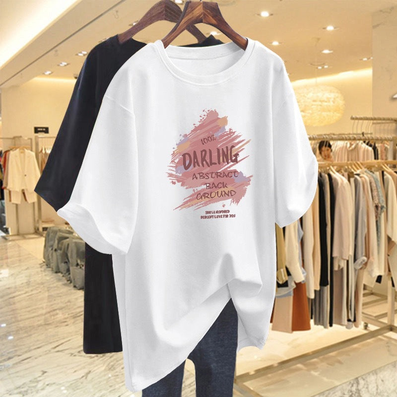 Pure cotton short-sleeved T-shirt for women