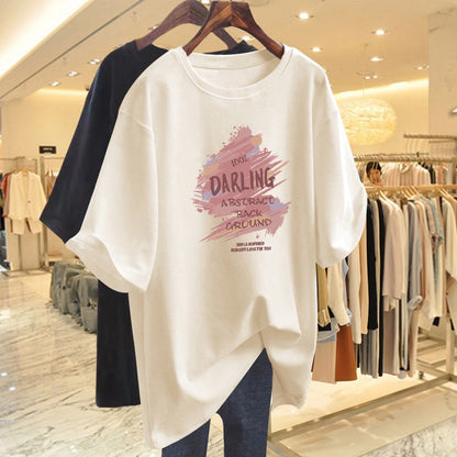 Pure cotton short-sleeved T-shirt for women