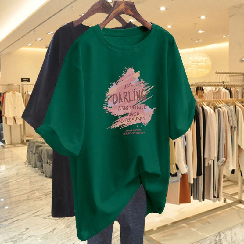 Pure cotton short-sleeved T-shirt for women
