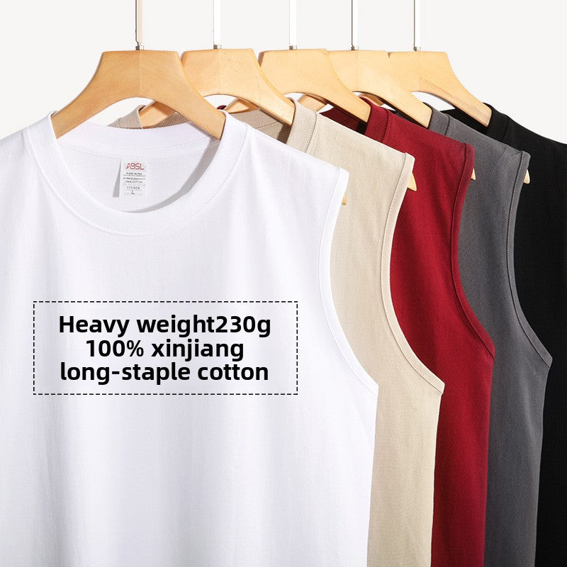 Pure cotton sleeveless vest T-shirt