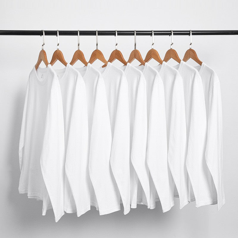 Pure cotton solid-color long-sleeved T-shirt