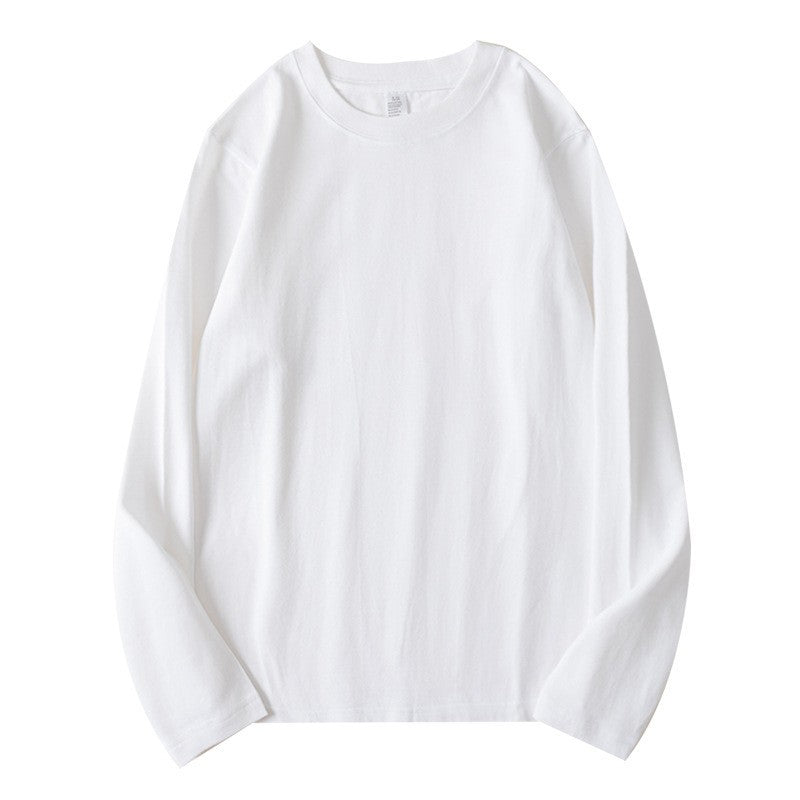 Pure cotton solid-color long-sleeved T-shirt