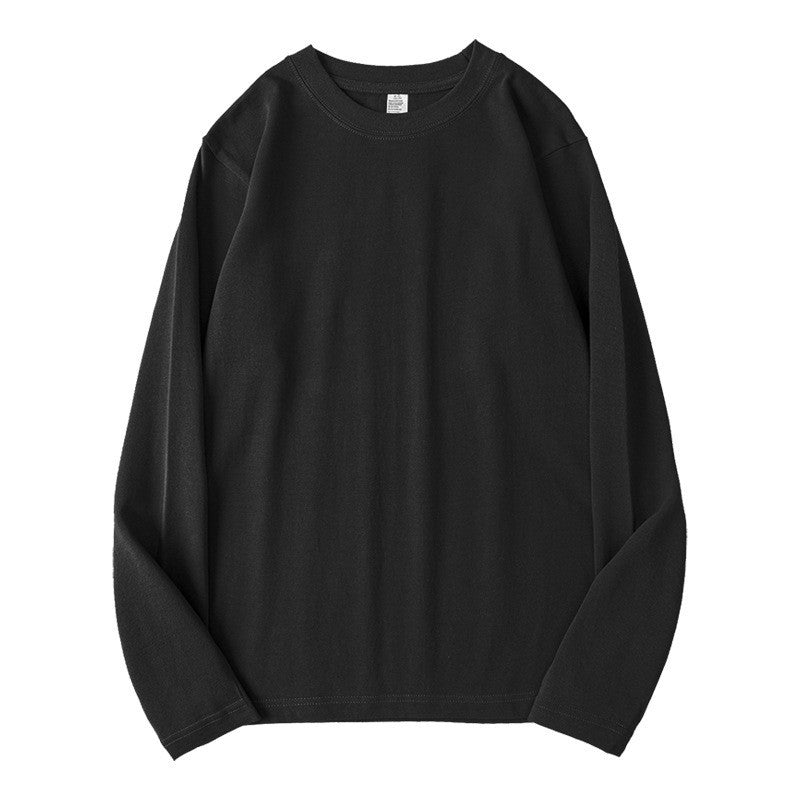 Pure cotton solid-color long-sleeved T-shirt