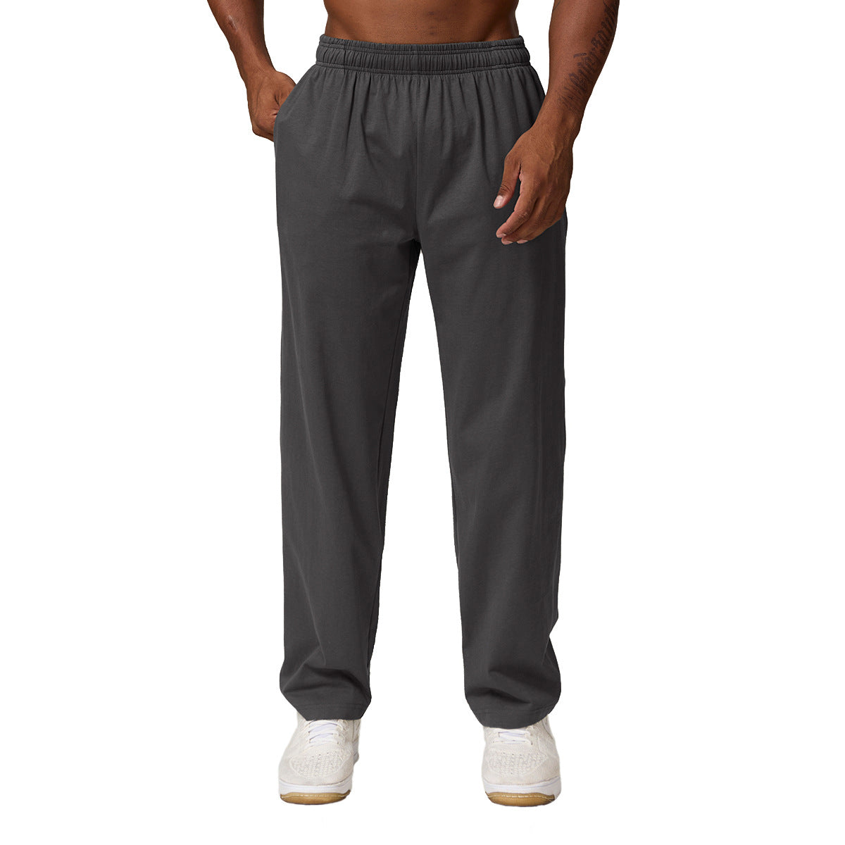 Pure Cotton Straight Leg Casual Trousers
