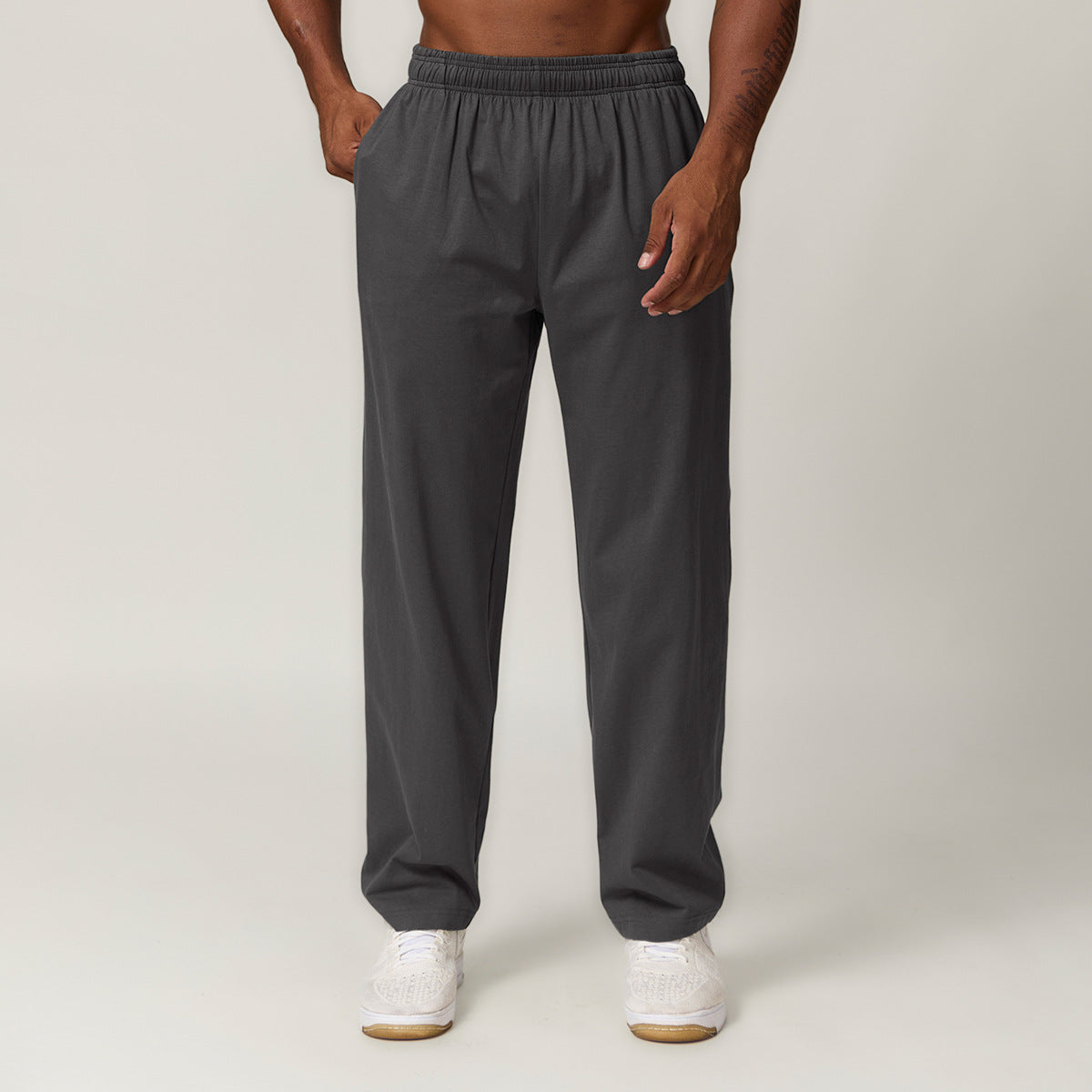 Pure Cotton Straight Leg Casual Trousers