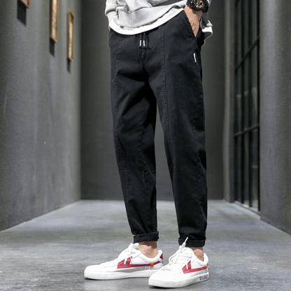 Pure cotton straight-leg tight-fitting sport pants