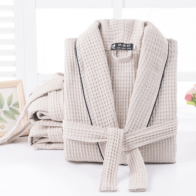 Pure Cotton Waffle Bathrobe
