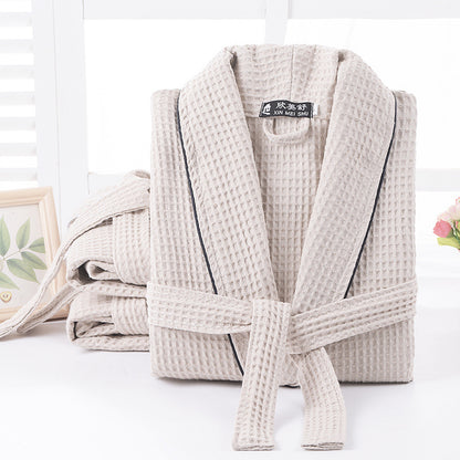 Pure Cotton Waffle Bathrobe