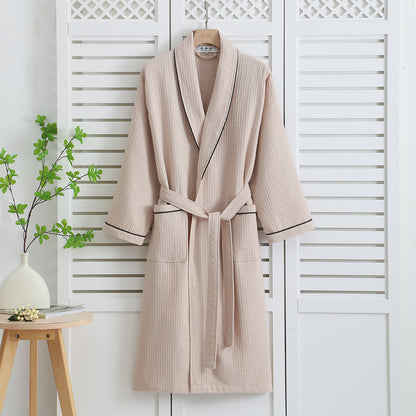 Pure Cotton Waffle Bathrobe