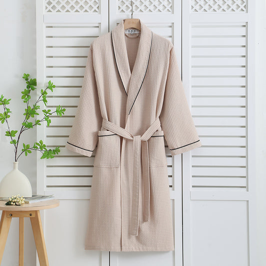 Pure Cotton Waffle Bathrobe