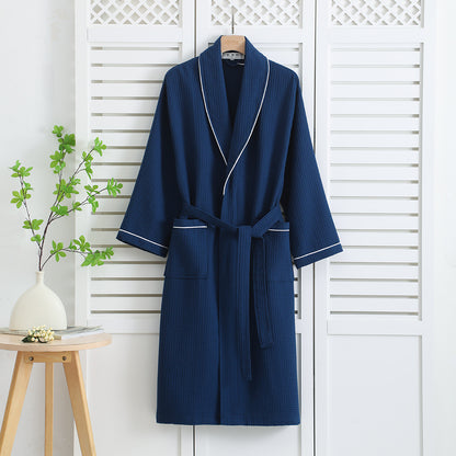 Pure Cotton Waffle Bathrobe
