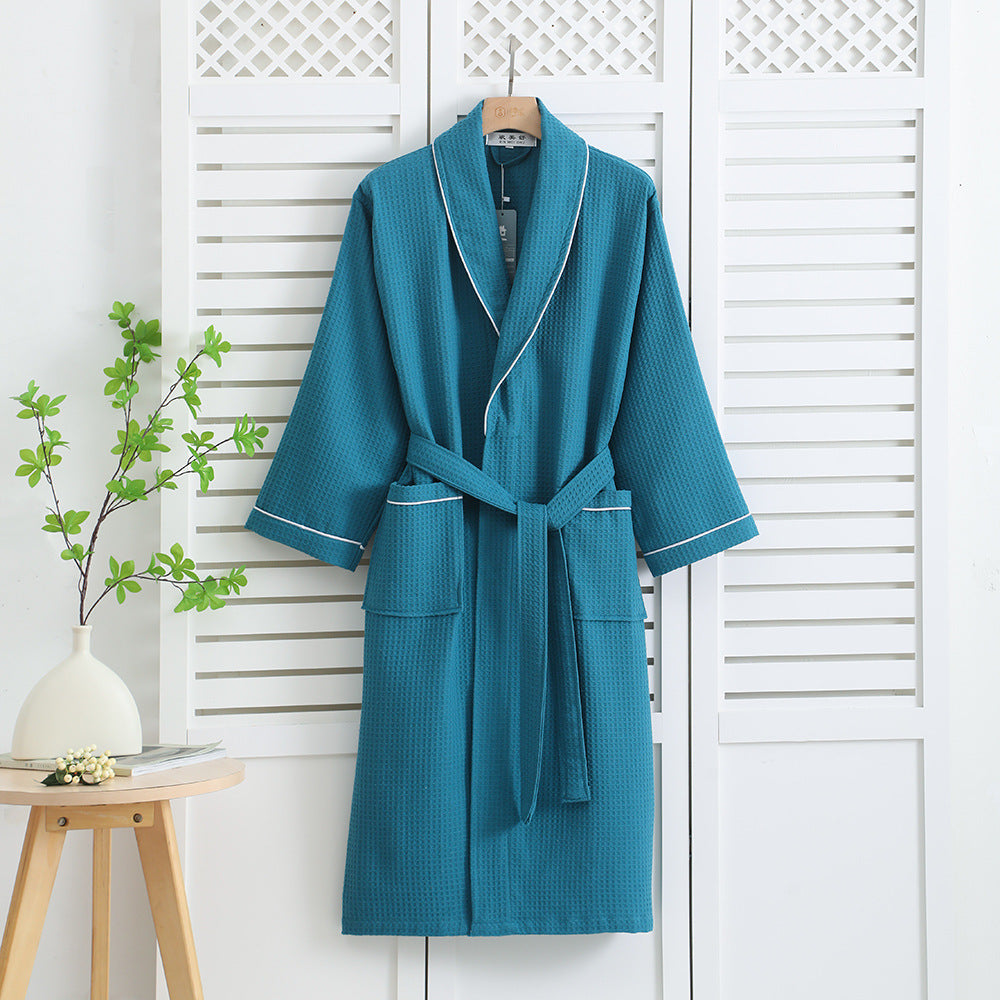 Pure Cotton Waffle Bathrobe