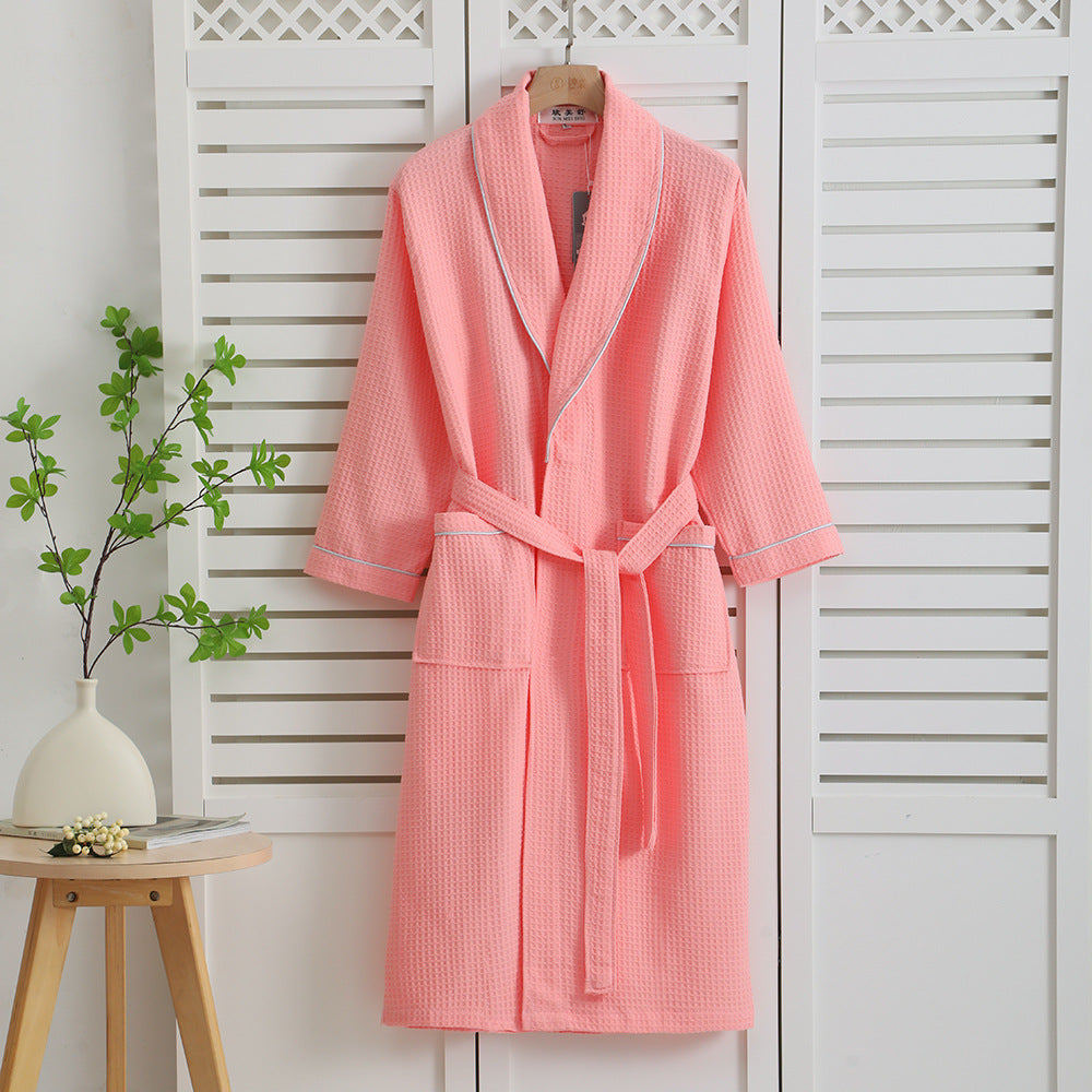 Pure Cotton Waffle Bathrobe