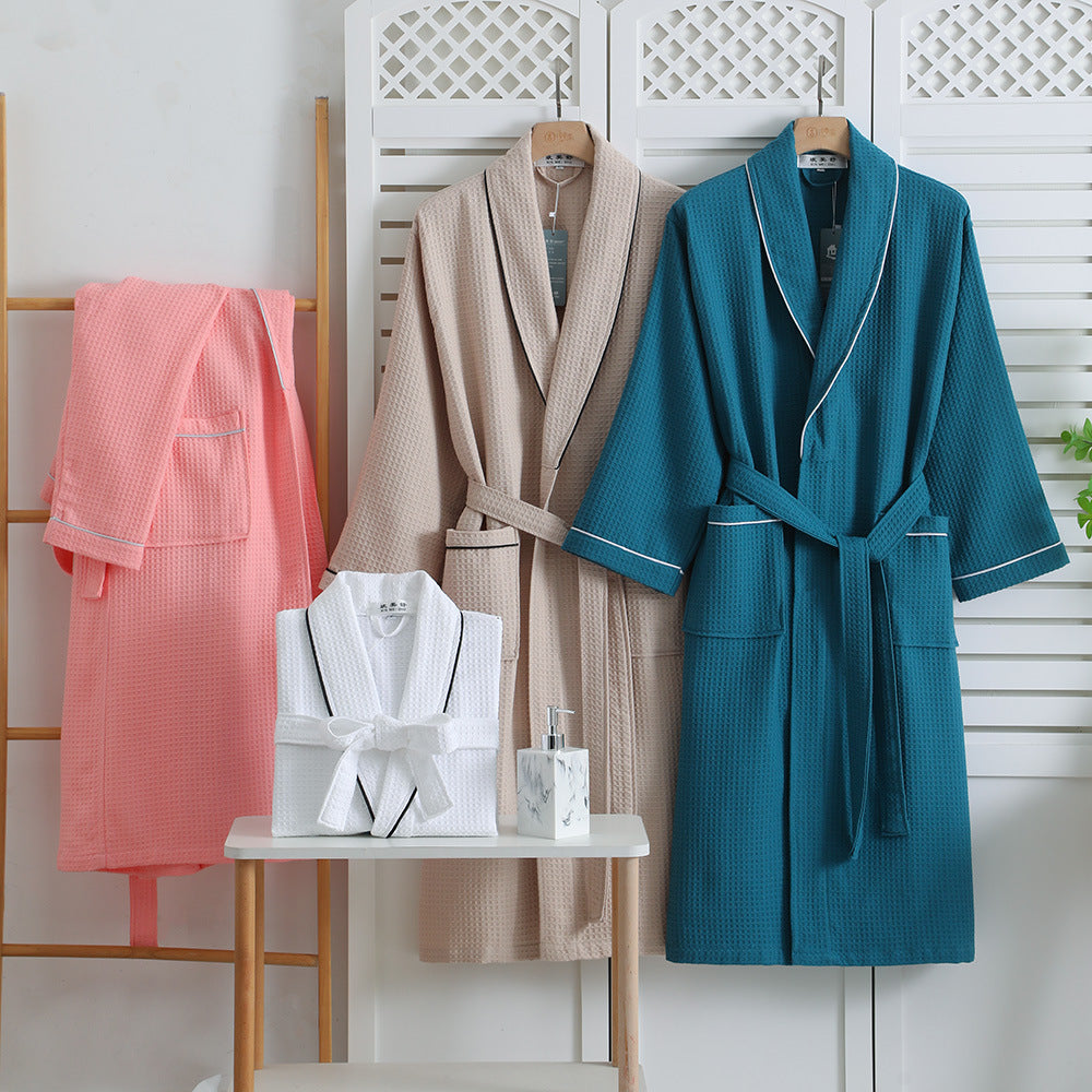 Pure Cotton Waffle Bathrobe