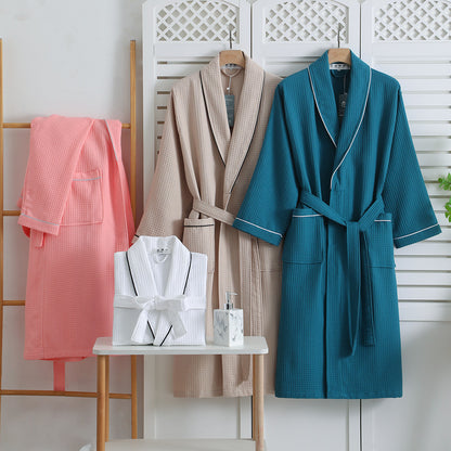Pure Cotton Waffle Bathrobe