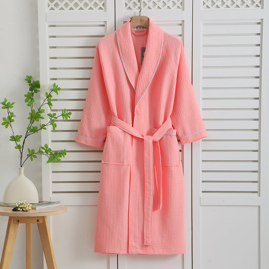 Pure Cotton Waffle Bathrobe