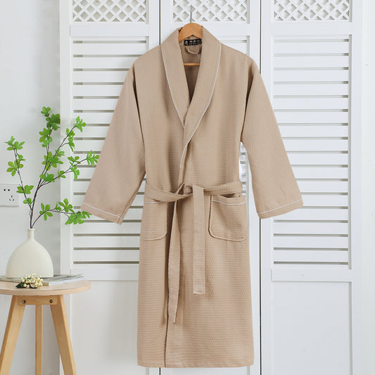 Pure Cotton Waffle Bathrobe