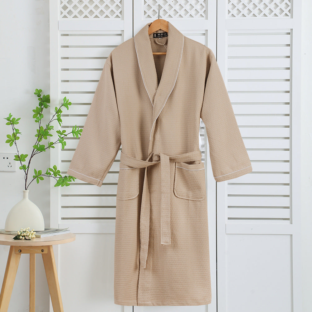 Pure Cotton Waffle Bathrobe