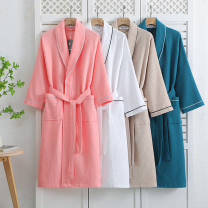 Pure Cotton Waffle Bathrobe