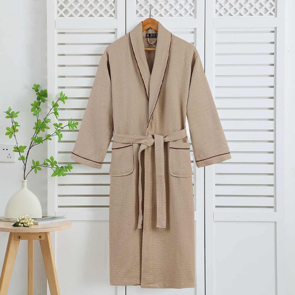 Pure Cotton Waffle Bathrobe