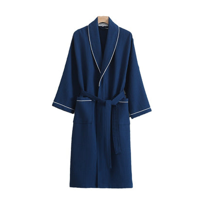 Pure Cotton Waffle Bathrobe