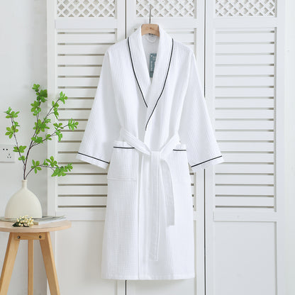 Pure Cotton Waffle Bathrobe