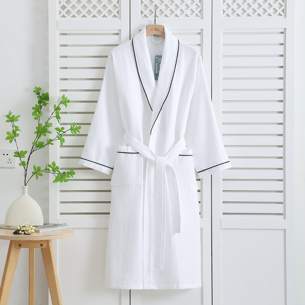Pure Cotton Waffle Bathrobe
