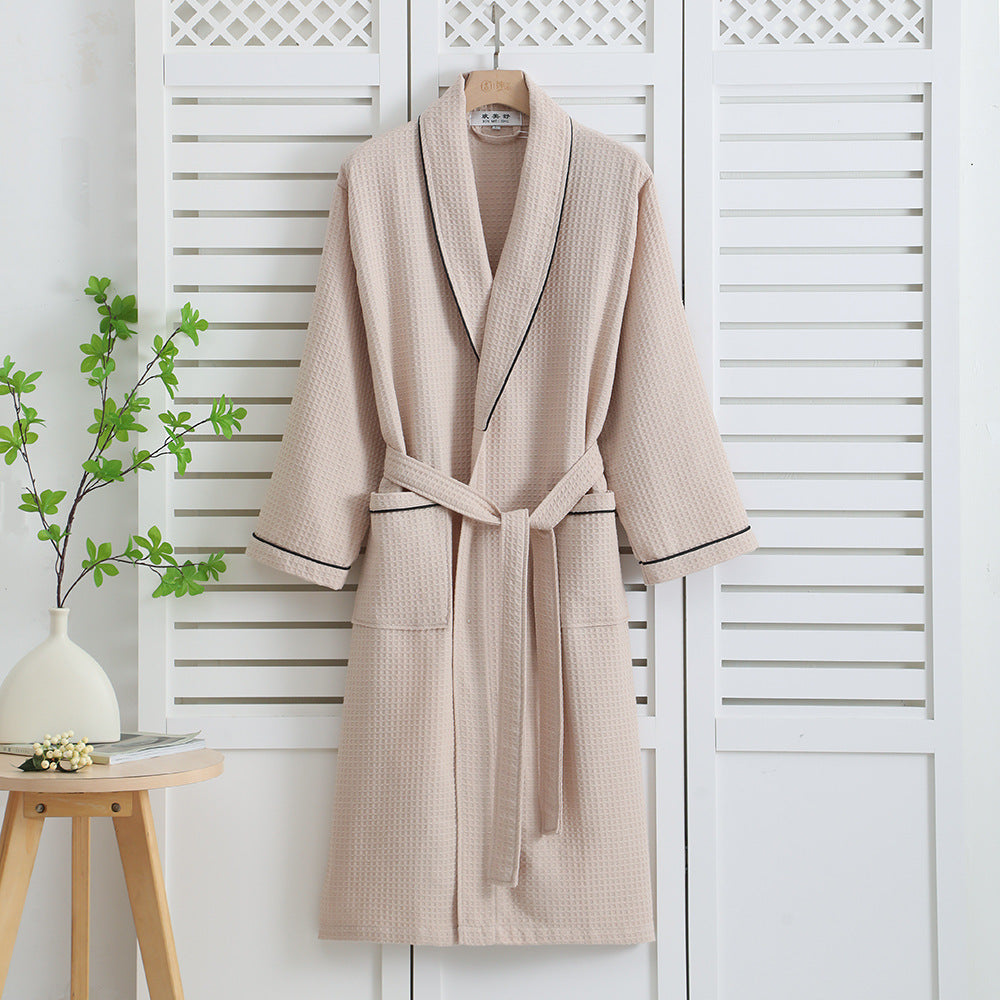 Pure Cotton Waffle Bathrobe