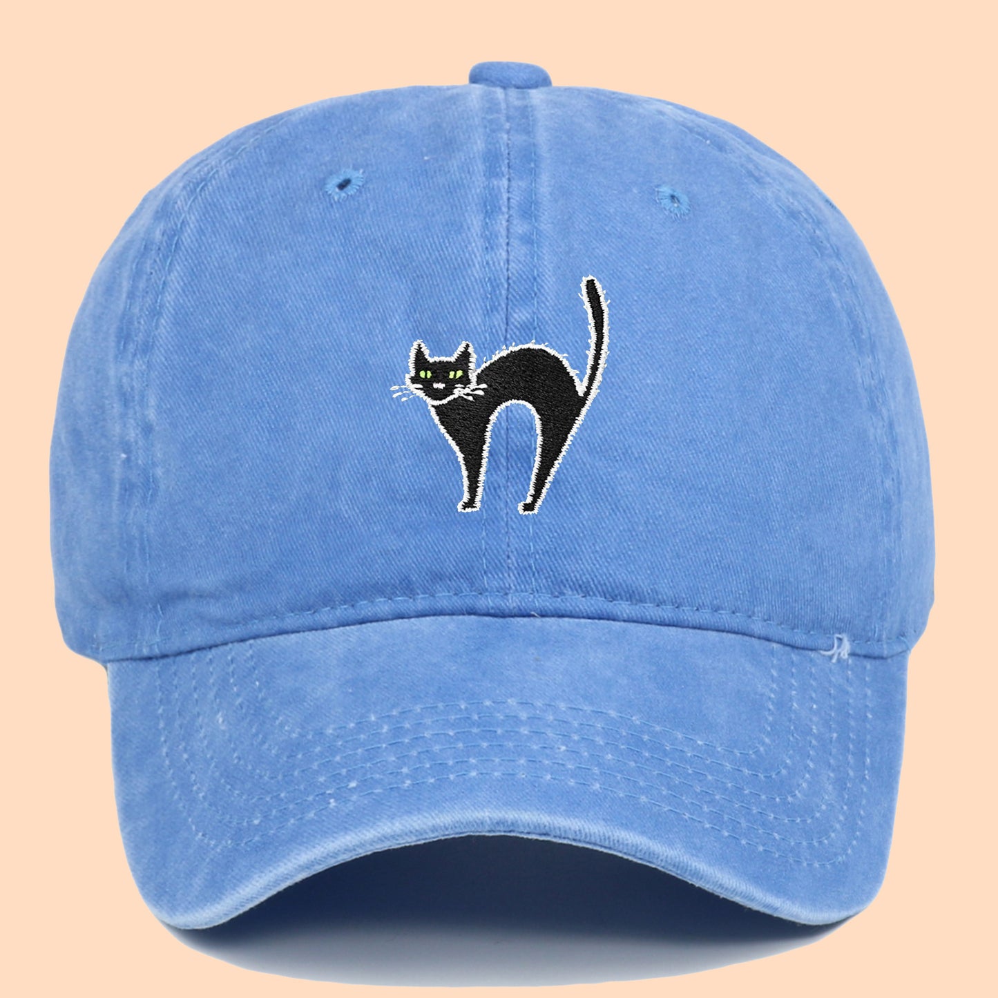 Pure cotton washed embroidered baseball cap