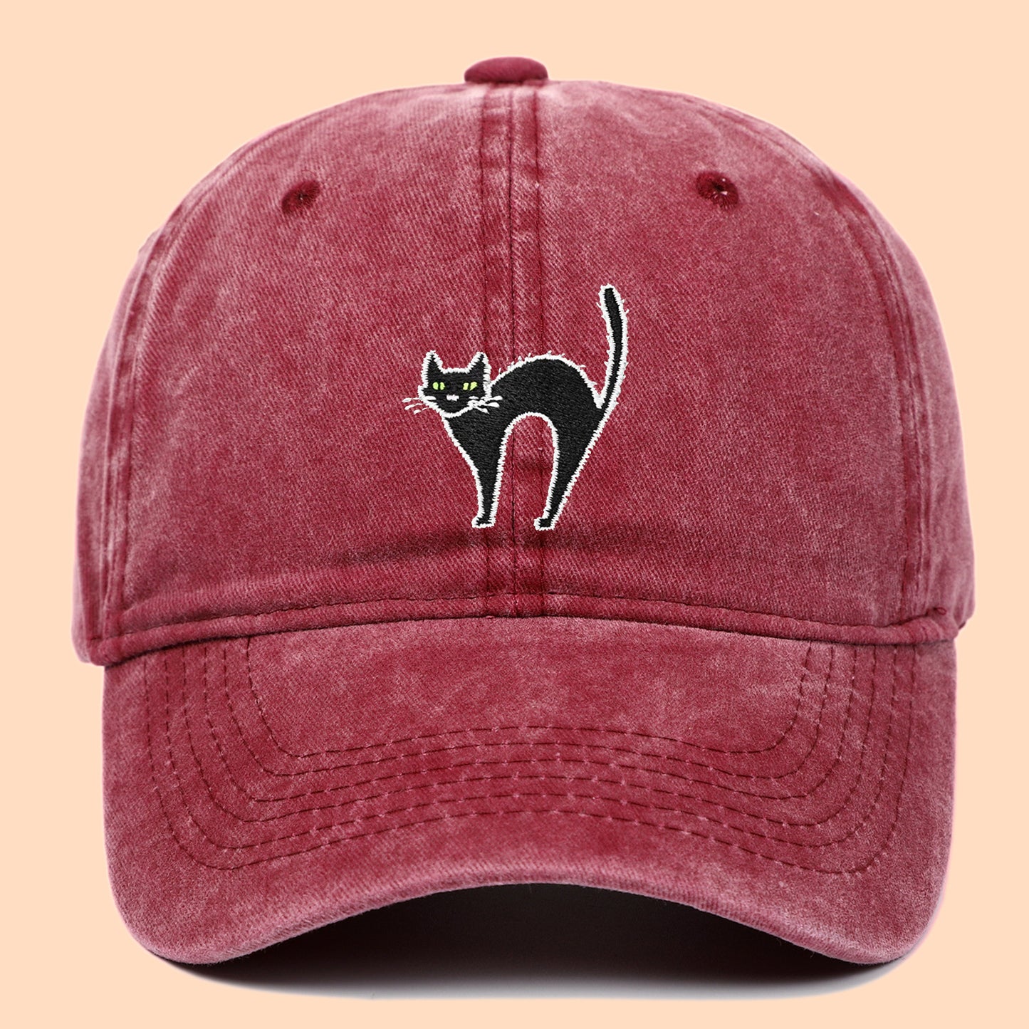 Pure cotton washed embroidered baseball cap