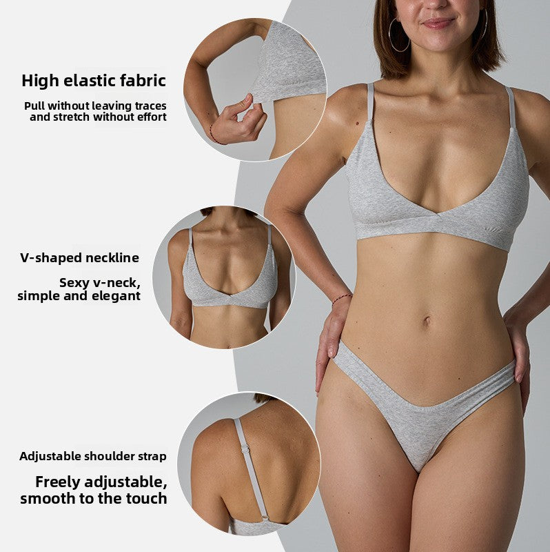 Pure Cotton Wireless Triangle Bralette