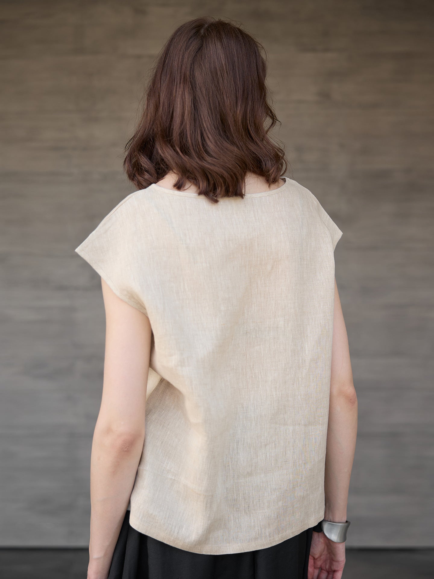 Pure Linen Flutter Sleeve T-shirt
