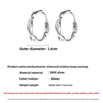 Pure silver earrings for women
