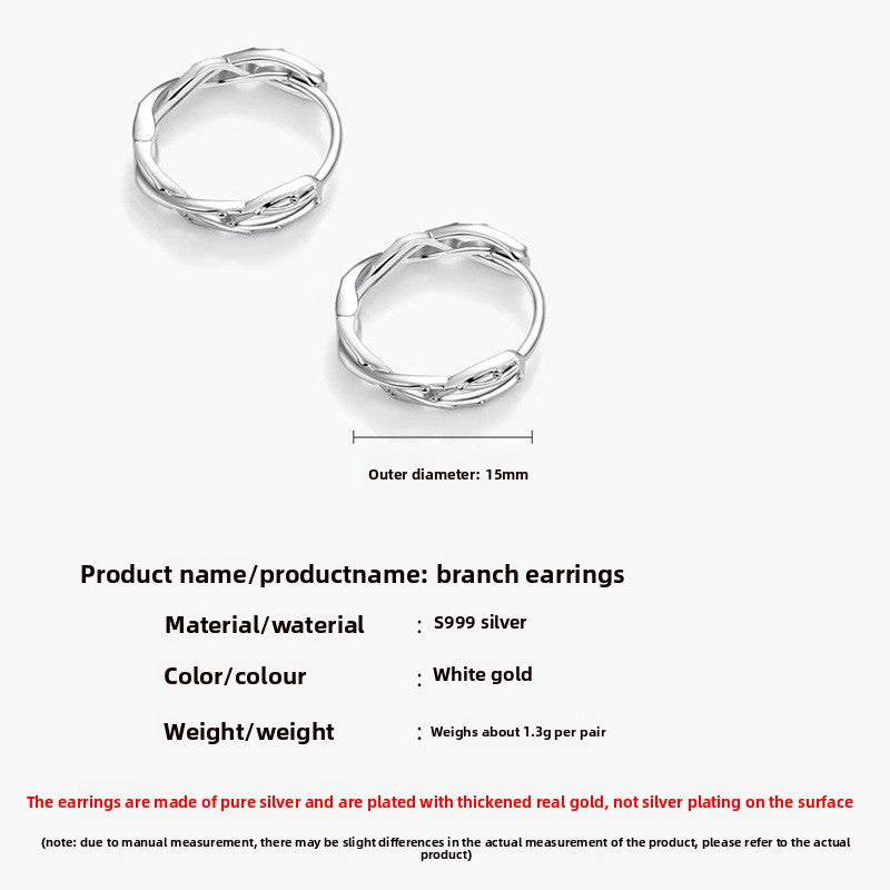 Pure silver earrings for women