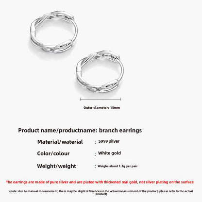 Pure silver earrings for women
