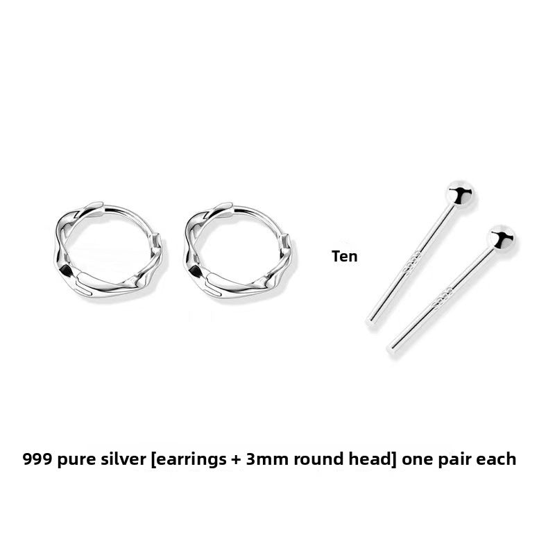 Pure silver earrings for women
