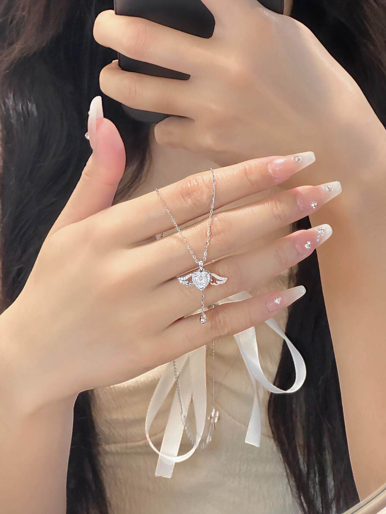 Pure Silver Heart Necklace for Women