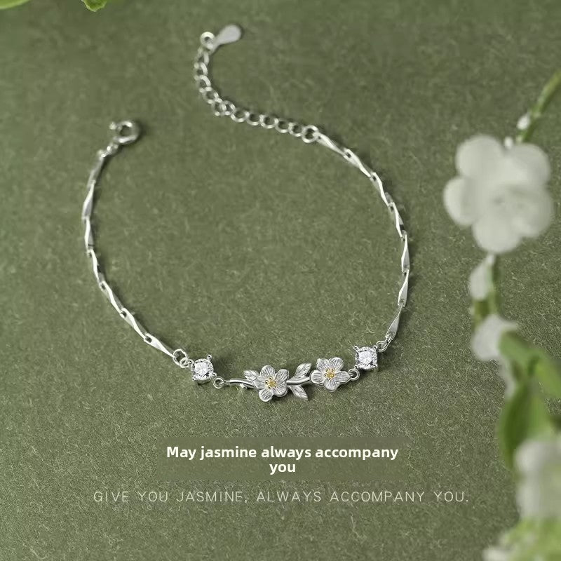 Pure Silver Jasmine Bracelet for Women
